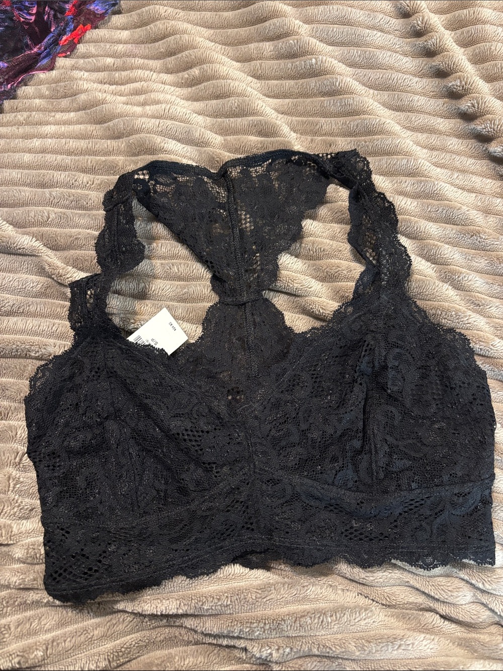 Express NWT Size Small Lace Racerback Bralette - Black